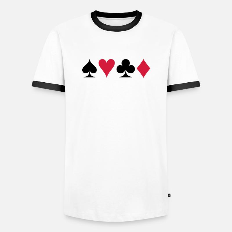 Poker (V) - Men's Ringer Shirt - white/black