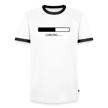 Loading... - T-shirt contrasté Homme - blanc/noir - Devant - AI Model Female 172 light (172cm) & AI Model Male 178 dark (178cm)