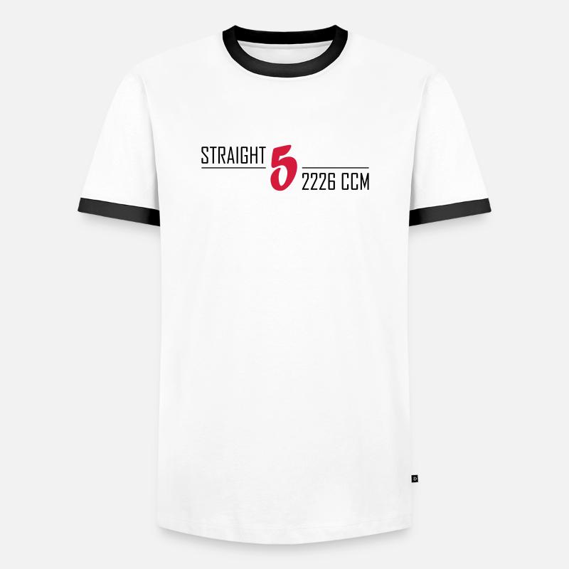 Straight five - Men's Ringer Shirt - white/black