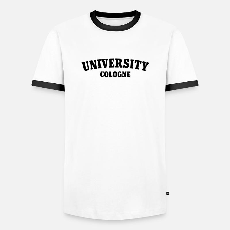 University Cologne - Männer Kontrast-T-Shirt - Weiß/Schwarz