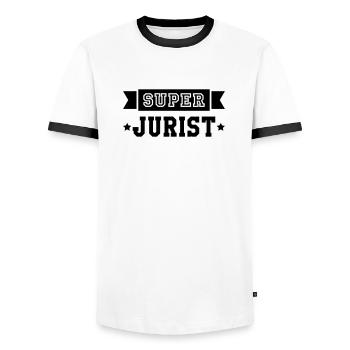 Jurist Juristin Rechts Richter Richterin Polizei - Männer Kontrast-T-Shirt - Weiß/Schwarz - Vorne - AI Model Female 172 light (172cm) & AI Model Male 178 dark (178cm)