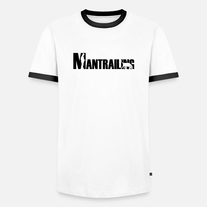 Mantrailing Bloodhound - Men's Ringer Shirt - white/black