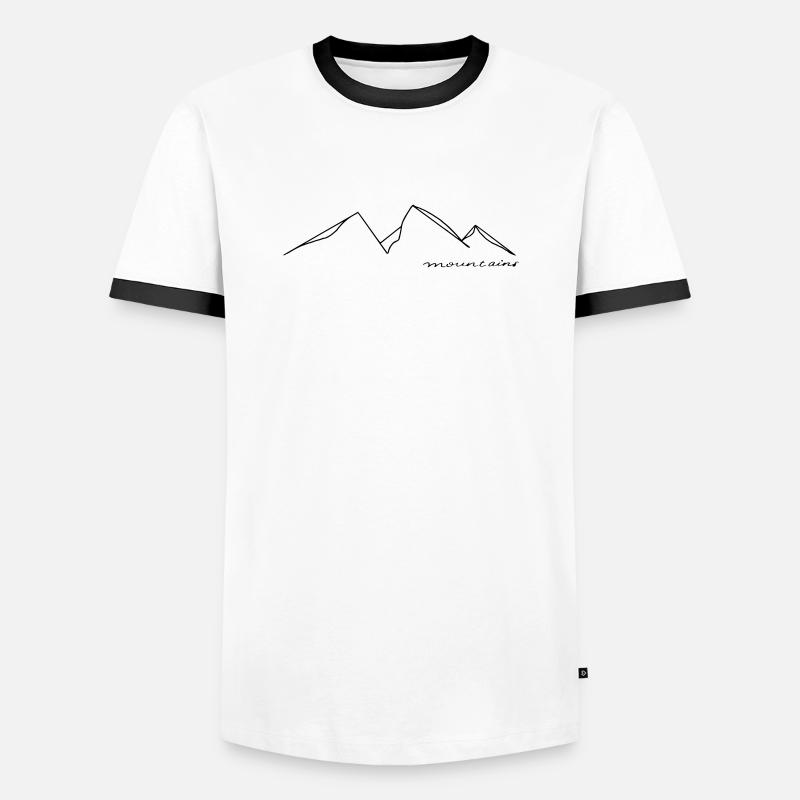 Mountains - Männer Kontrast-T-Shirt - Weiß/Schwarz