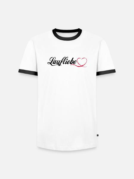 Laufliebe - Männer Kontrast-T-Shirt - Weiß/Schwarz