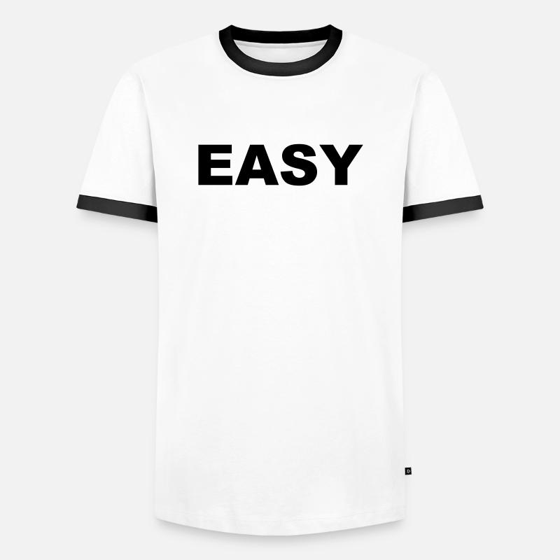 Easy - Men's Ringer Shirt - white/black