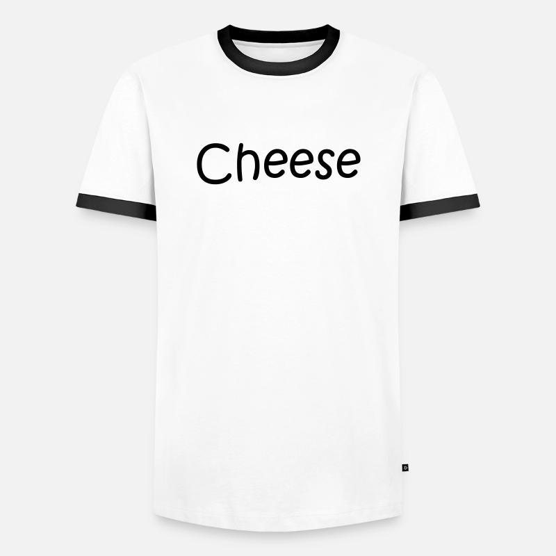 CHEESE - Männer Kontrast-T-Shirt - Weiß/Schwarz