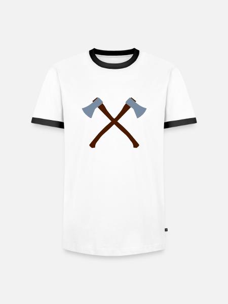 Axt - Männer Kontrast-T-Shirt - Weiß/Schwarz