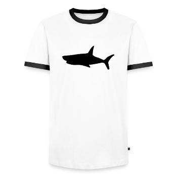 Shark - Hai - Männer Kontrast-T-Shirt - Weiß/Schwarz - Vorne - AI Model Female 172 light (172cm) & AI Model Male 178 dark (178cm)