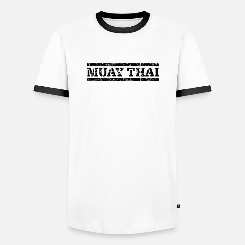 Muay Thai - Men's Ringer Shirt - white/black
