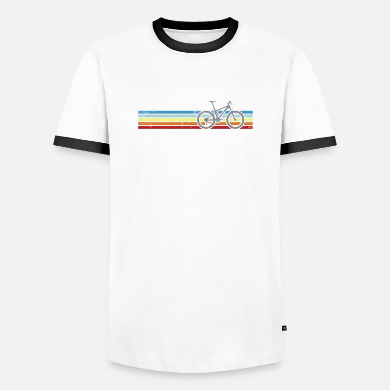Rainbow Stripes Bicycle - Men's Ringer Shirt - white/black