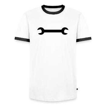 Clé noire - T-shirt contrasté Homme - blanc/noir - Devant - AI Model Female 172 light (172cm) & AI Model Male 178 dark (178cm)