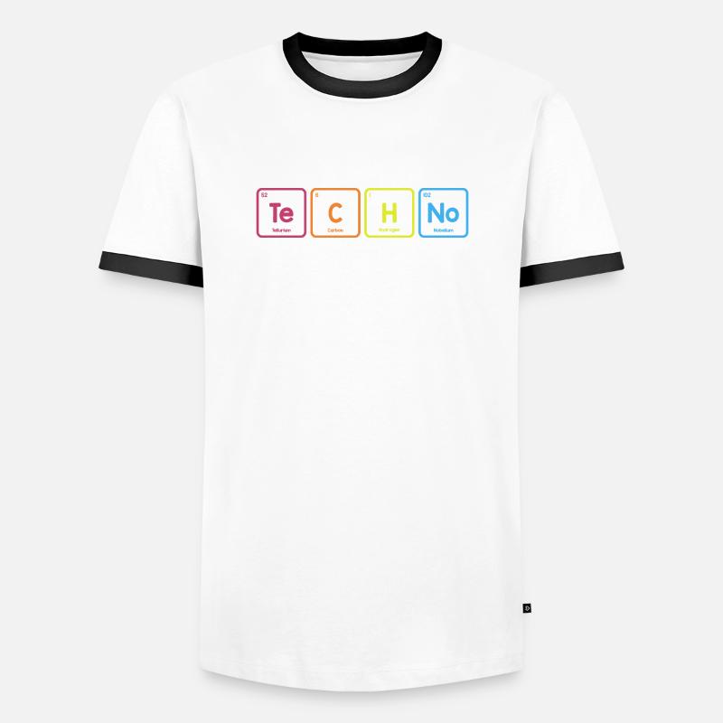 Techno éléments - T-shirt contrasté Homme - blanc/noir