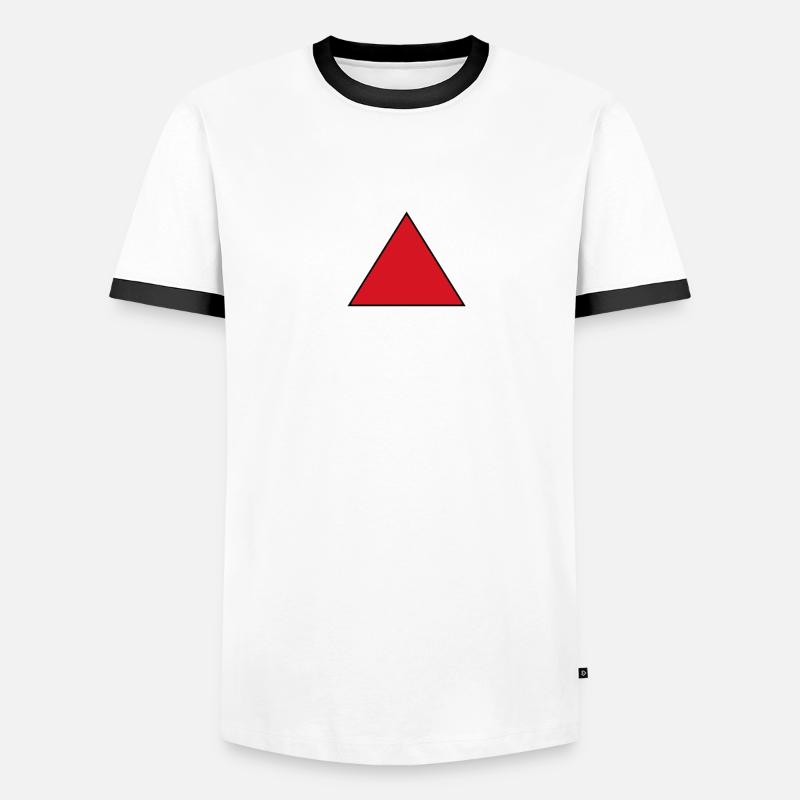 Triangle red - Men's Ringer Shirt - white/black