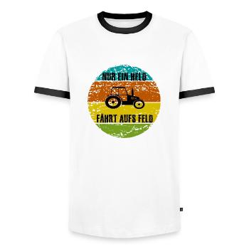 Landwirt - Männer Kontrast-T-Shirt - Weiß/Schwarz - Vorne - AI Model Female 172 light (172cm) & AI Model Male 178 dark (178cm)