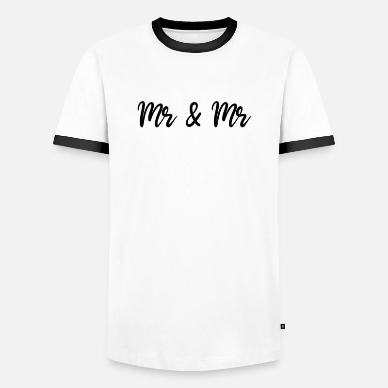 Mr & Mr - Men's Ringer Shirt - white/black