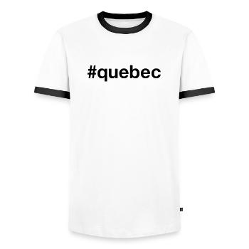 QUEBEC Canada Kanada Hashtag - Männer Kontrast-T-Shirt - Weiß/Schwarz - Vorne - AI Model Female 172 light (172cm) & AI Model Male 178 dark (178cm)