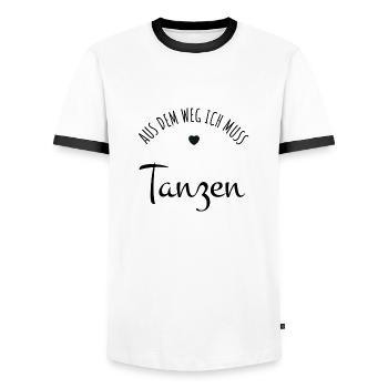 Aus dem Weg ich muss Tanzen - Männer Kontrast-T-Shirt - Weiß/Schwarz - Vorne - AI Model Female 172 light (172cm) & AI Model Male 178 dark (178cm)