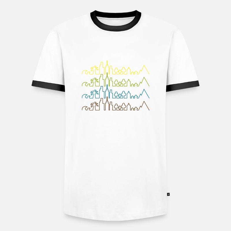 Spanien - Männer Kontrast-T-Shirt - Weiß/Schwarz