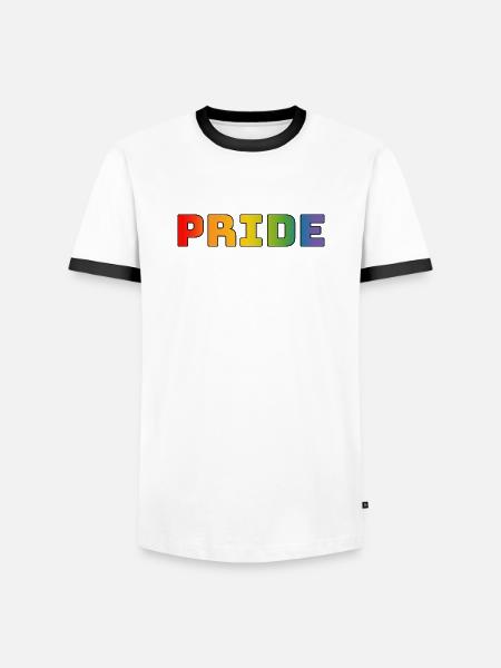 rainbow pride LGBT lgbtqi queer - Men's Ringer Shirt - white/black