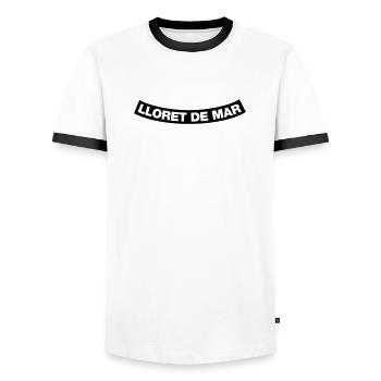 Lloret de Mar Element 1C (JGA MC-Rocker-Style) - Men's Ringer Shirt - white/black - Front - AI Model Female 172 light (172cm) & AI Model Male 178 dark (178cm)