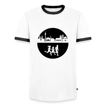 münchen marathon - Männer Kontrast-T-Shirt - Weiß/Schwarz - Vorne - AI Model Female 172 light (172cm) & AI Model Male 178 dark (178cm)
