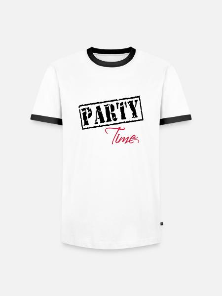 Party Time - Männer Kontrast-T-Shirt - Weiß/Schwarz