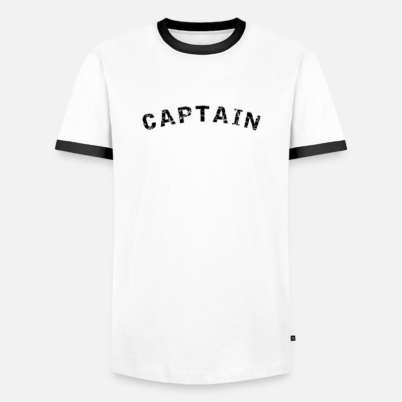 Captain Style Design - Männer Kontrast-T-Shirt - Weiß/Schwarz