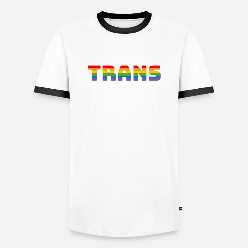 Regenbogen Trans - Männer Kontrast-T-Shirt - Weiß/Schwarz
