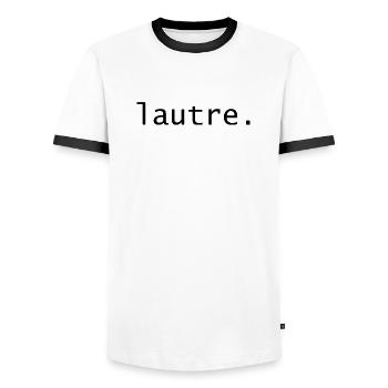 Lautre - Männer Kontrast-T-Shirt - Weiß/Schwarz - Vorne - AI Model Female 172 light (172cm) & AI Model Male 178 dark (178cm)