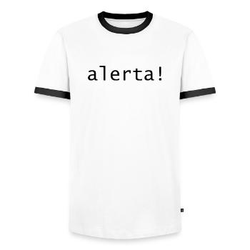 Alerta! - Männer Kontrast-T-Shirt - Weiß/Schwarz - Vorne - AI Model Female 172 light (172cm) & AI Model Male 178 dark (178cm)