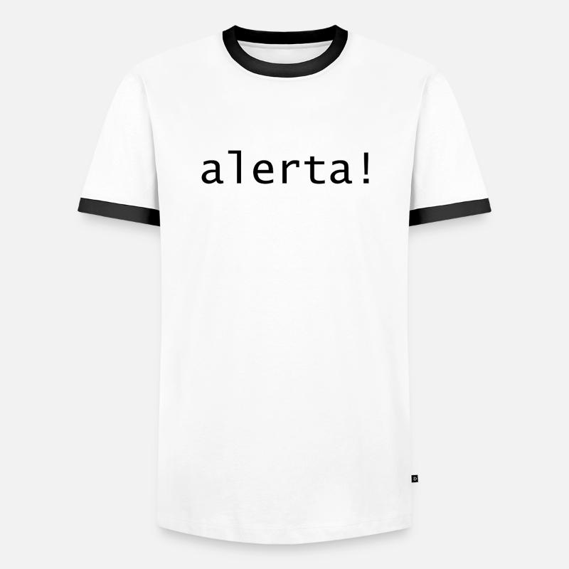 Alerta! - Männer Kontrast-T-Shirt - Weiß/Schwarz
