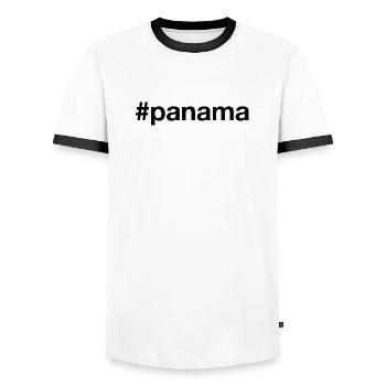 PANAMA Hashtag - T-shirt contrasté Homme - blanc/noir - Devant - AI Model Female 172 light (172cm) & AI Model Male 178 dark (178cm)
