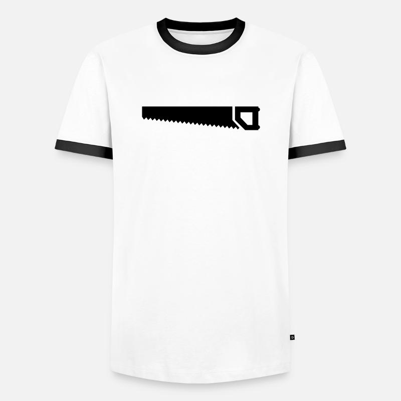 Säge - Männer Kontrast-T-Shirt - Weiß/Schwarz