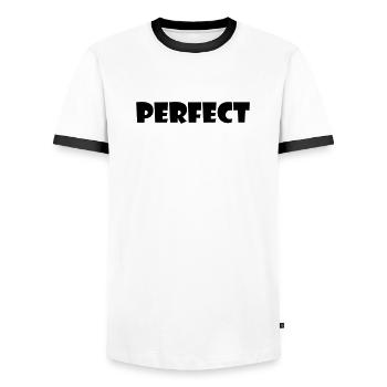 Perfect - Men's Ringer Shirt - white/black - Front - AI Model Female 172 light (172cm) & AI Model Male 178 dark (178cm)