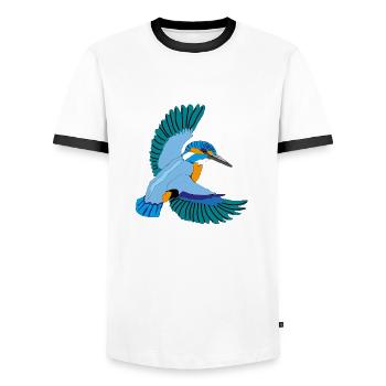 Eisvogel - Männer Kontrast-T-Shirt - Weiß/Schwarz - Vorne - AI Model Female 172 light (172cm) & AI Model Male 178 dark (178cm)