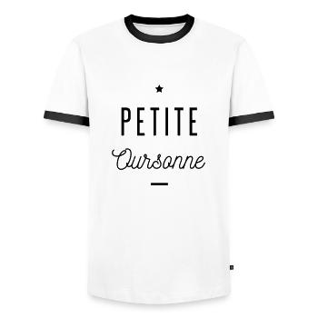PETITE OURSONNE - T-shirt contrasté Homme - blanc/noir - Devant - AI Model Female 172 light (172cm) & AI Model Male 178 dark (178cm)