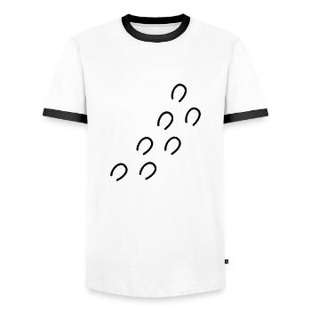 hufeisen - Männer Kontrast-T-Shirt - Weiß/Schwarz - Vorne - AI Model Female 172 light (172cm) & AI Model Male 178 dark (178cm)
