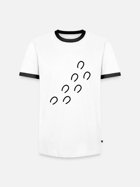 hufeisen - Männer Kontrast-T-Shirt - Weiß/Schwarz
