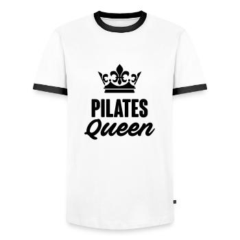 Pilates Queen Crown - Men's Ringer Shirt - white/black - Front - AI Model Female 172 light (172cm) & AI Model Male 178 dark (178cm)