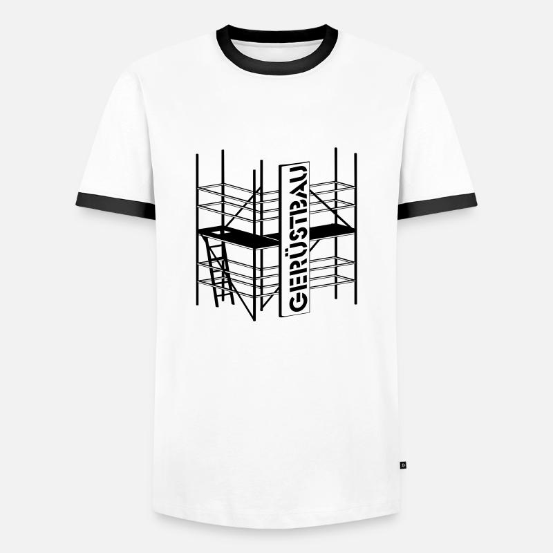Berufesymbol Gerüstbauer - Männer Kontrast-T-Shirt - Weiß/Schwarz