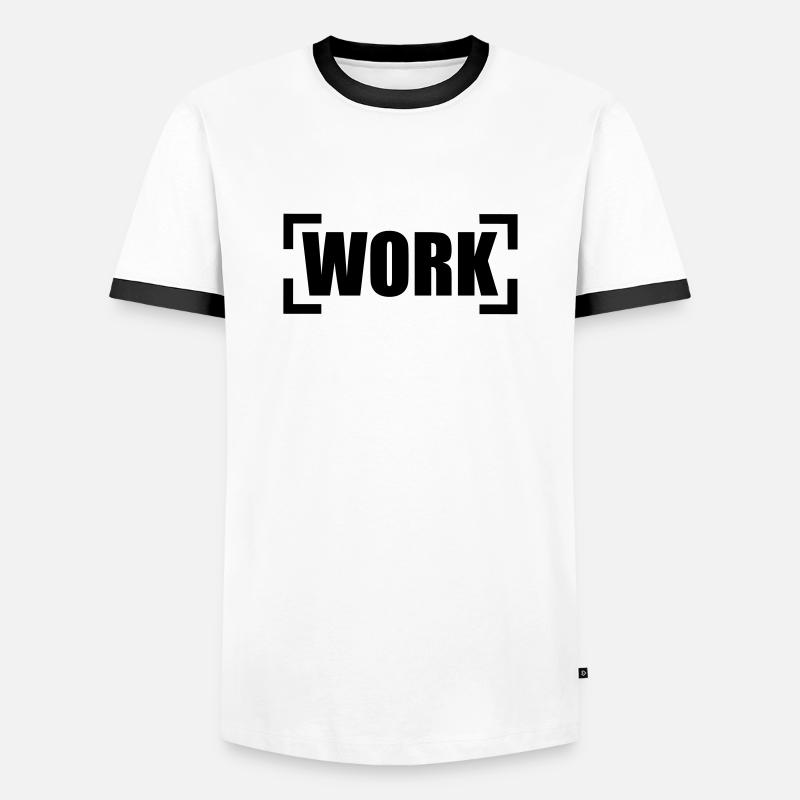 Work - Men's Ringer Shirt - white/black