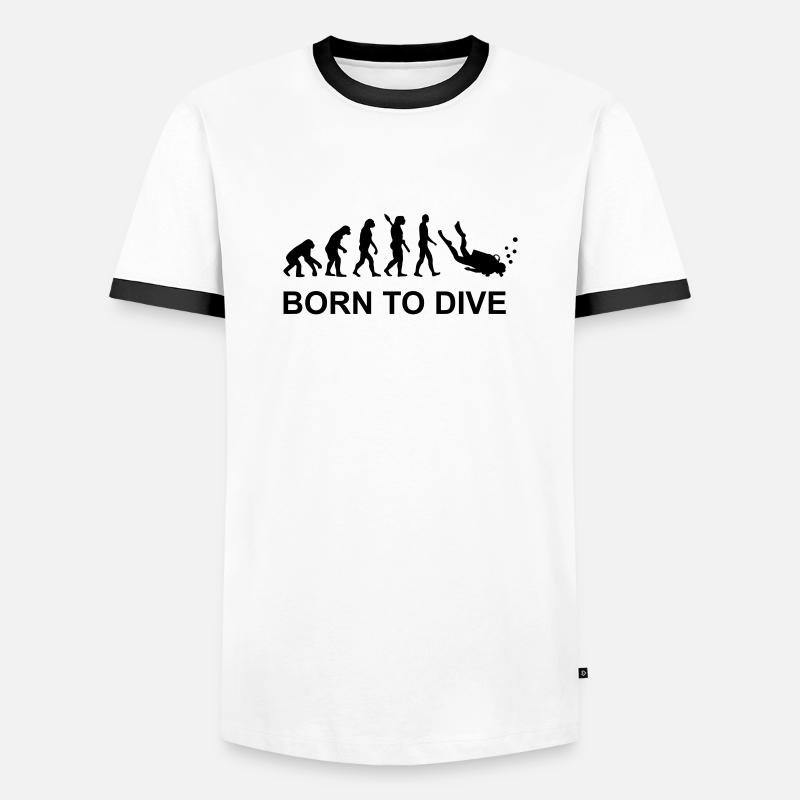 Evolution Diving - Men's Ringer Shirt - white/black