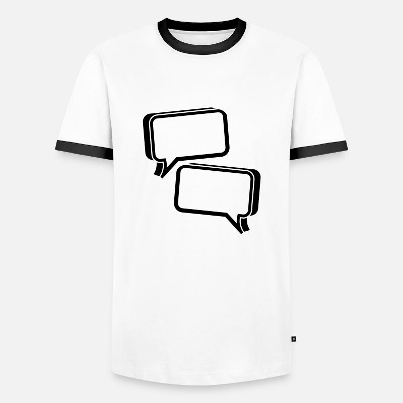 sprechblasen 3d - Männer Kontrast-T-Shirt - Weiß/Schwarz