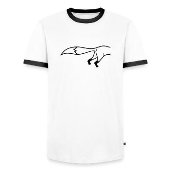 halb hinten hinterteil fuchs schön design cool com - Männer Kontrast-T-Shirt - Weiß/Schwarz - Vorne - AI Model Female 172 light (172cm) & AI Model Male 178 dark (178cm)