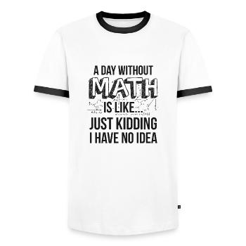 Nerdy Math Teacher Physics Mathematician Gift - Men's Ringer Shirt - white/black - Front - AI Model Female 172 light (172cm) & AI Model Male 178 dark (178cm)