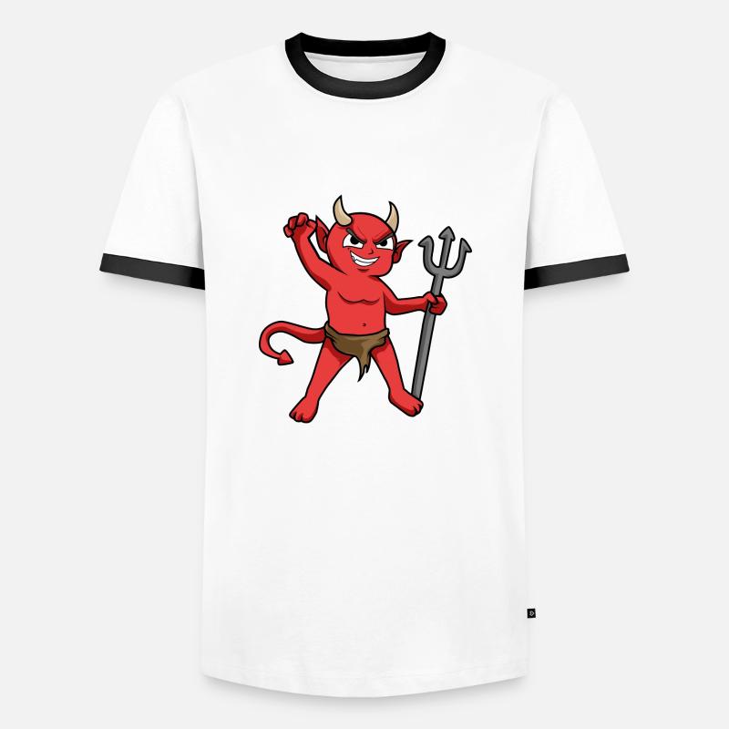 Demon - devil - Men's Ringer Shirt - white/black