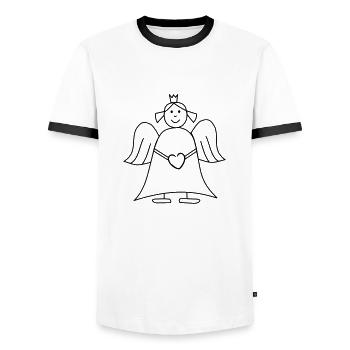 Guardian Angel with Heart and Crown Angel - Men's Ringer Shirt - white/black - Front - AI Model Female 172 light (172cm) & AI Model Male 178 dark (178cm)