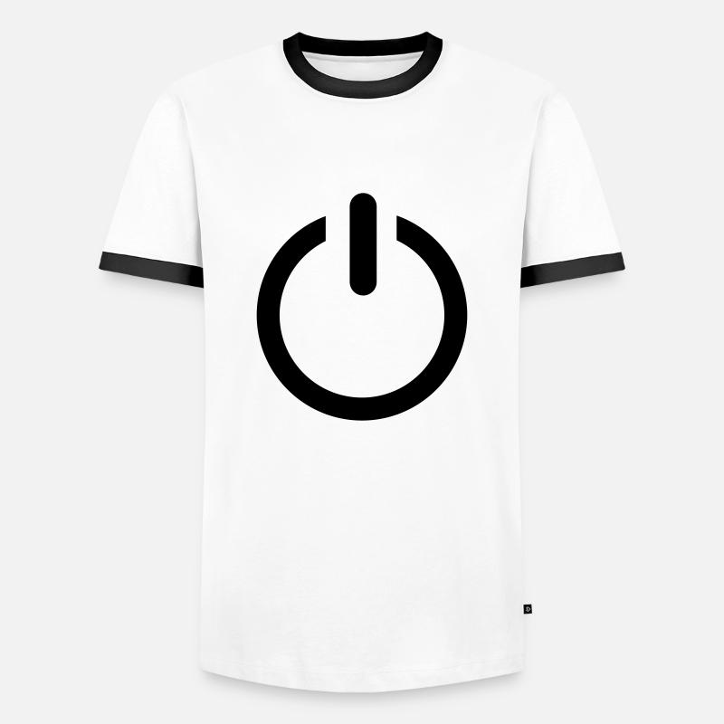 power button - Männer Kontrast-T-Shirt - Weiß/Schwarz