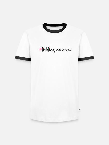 #lieblingsmensch - Männer Kontrast-T-Shirt - Weiß/Schwarz
