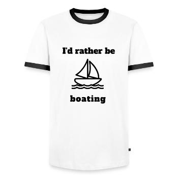 I'd rather be boating - Männer Kontrast-T-Shirt - Weiß/Schwarz - Vorne - AI Model Female 172 light (172cm) & AI Model Male 178 dark (178cm)